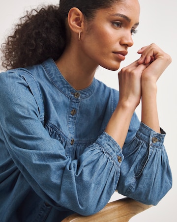 Whistles Chambray Denim Trapeze Dress