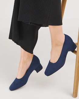 Orlia Flexi Sole Block Heel Court Shoes - Ultra Wide Fit (EEEEE)