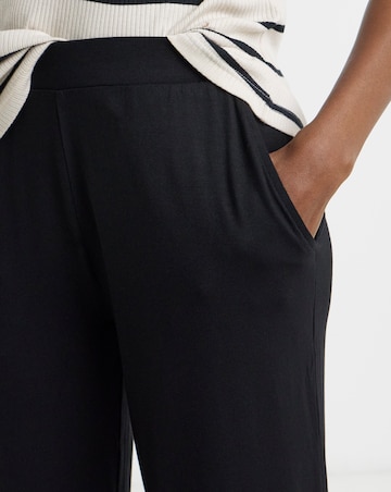 Black Jersey Tapered Trousers