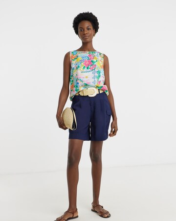 Linen Mix Sleeveless Shell Top