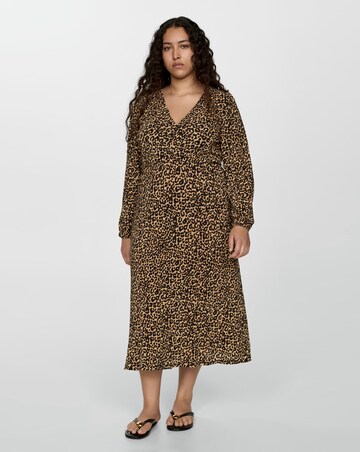 Mango Lin Leopard Midi Dress