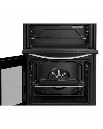 Indesit IDE6VMW 60cm Electric Double Cooker with Ceramic Hob - White