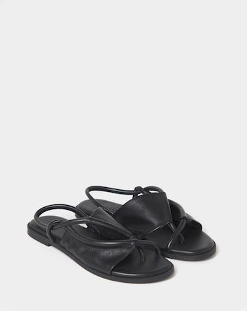 Yale Intricate Leather Toe Post Sandals - Wide Fit (E)