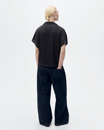 Mango Short-Sleeved Satin Shirt