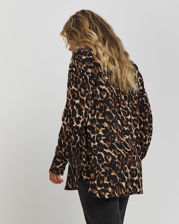 Leopard Print Long Sleeve Relaxed Shirt