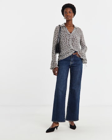 Georgette Frill Cuff Collar Blouse