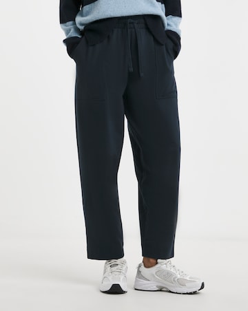 Navy Barrel Leg Cotton Mix Jogger