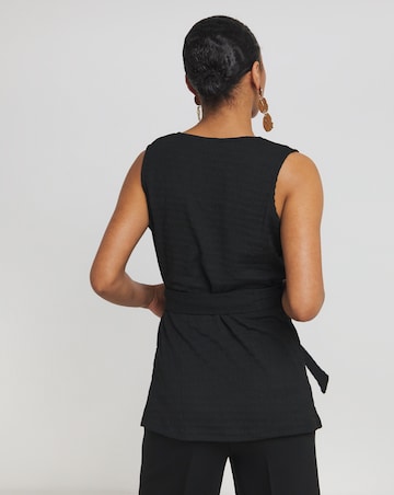 Simply Be Black Belted Wrap Top