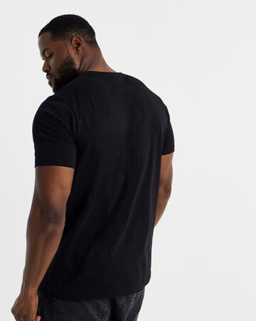 5 Pack Black Crew Neck T-Shirts Long