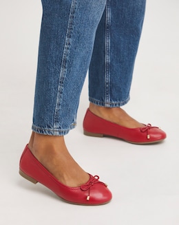 Talia Leather Ballerina Shoes Extra Wide EEE Fit