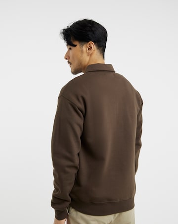 Relaxed 1/4 Zip Po Neck Sweatshirt