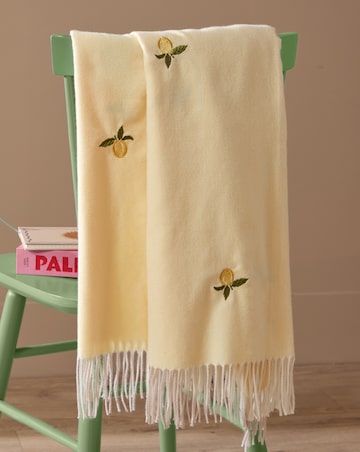 Furn. Fruits Leightweight Embroidered Throw