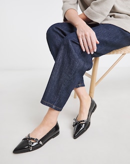 Livorno Pointed Buckle Detail Ballerina Extra Wide EEE Fit