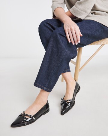 Livorno Pointed Buckle Detail Ballerina Extra Wide EEE Fit