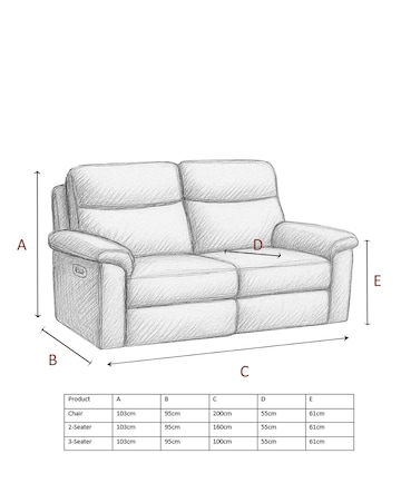 Aspire Corvan Leather Recliner 2 Seater