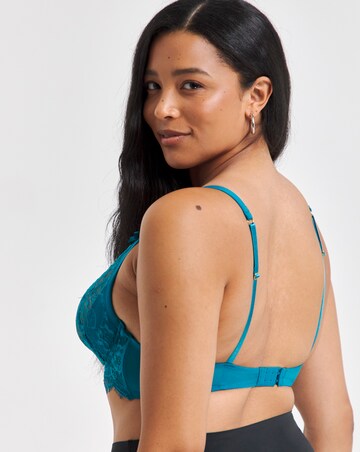 Figleaves Pulse Lace Underwired Plunge Bra B-G - Teal
