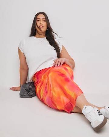 Simply Be Pink Tie Dye Midaxi Skirt
