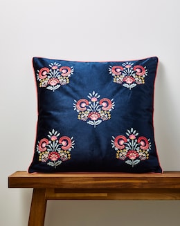 Millie Embroidered Floral Velvet Cushion