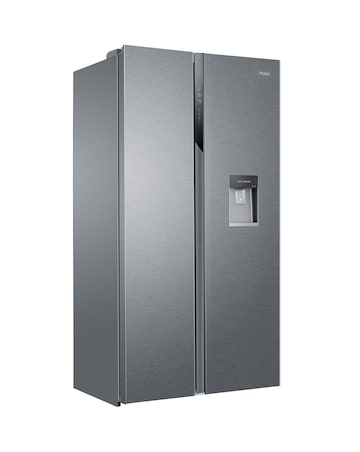 Haier Series 3 HSR3918EWPG American Fridge Freezer Non-Plumbed Silver + Install