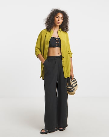 Simply Be Crinkle Satin Oversized Long Sleeve Shirt