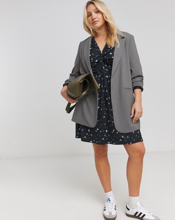 Blue Ditsy Supersoft Knot Front Skater Dress