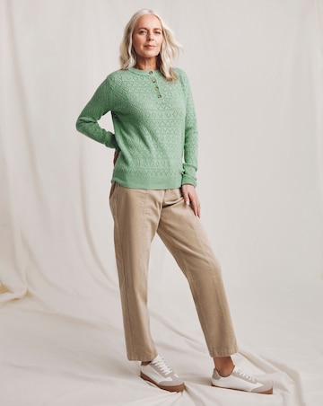 Julipa Pointelle Soft Wool Henley Jumper