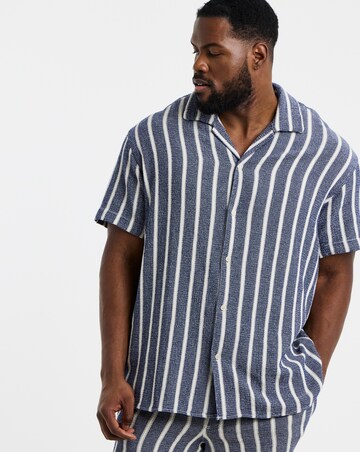 Jack & Jones Coba Stripe Resort Shirt - Blue