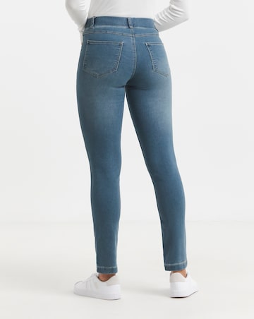 Simply Be Bella Mid Blue Pull On Slim Leg Jeggings