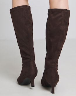 Hillary Kitten Heel High Leg Boot - Wide Fit (E) &amp; Super Curvy Calf