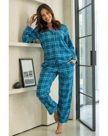 Pour Moi Cosy Check Brushed Cotton Pyjama Set
