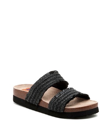 Rocket Dog Black Aruba Raffia Slider Sandals