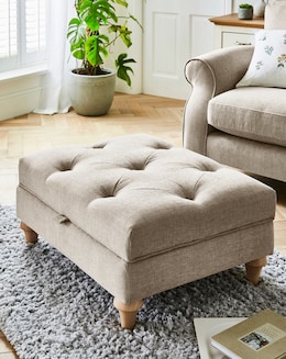 Julipa Colston Chenille Buttoned Storage Footstool