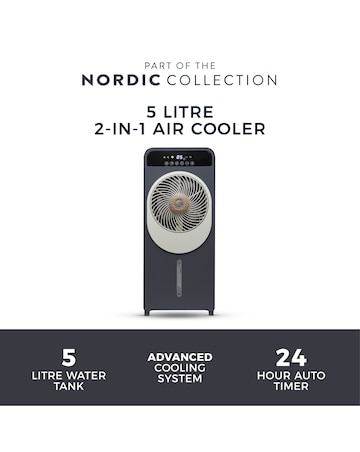 Swan 5L Grey Digital 2-in-1 Air Cooler