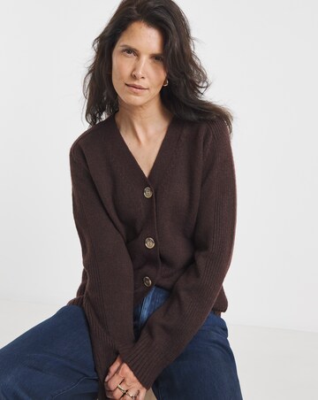 Blue V Neck Seam Detail Cardigan