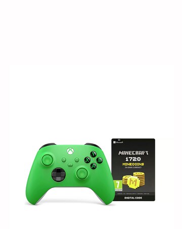Xbox Green Wireless Controller & Minecoins 1720 Bundle
