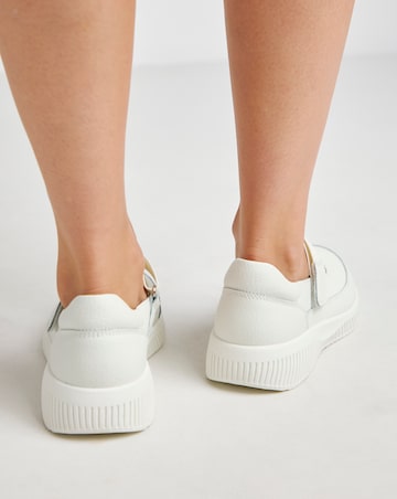 Heavenly Soles Gwen Touch and Close Bar Trainer - Extra Wide Fit (EEE)