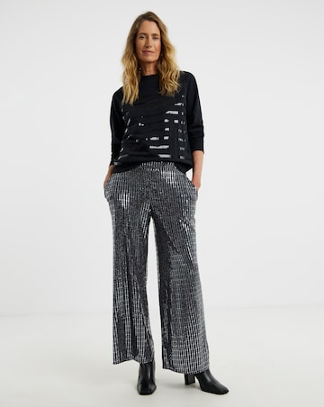Silver Hot Fix Wide Leg Trouser