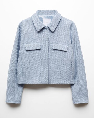 Mango Cropped Tweed Jacket with Pockets