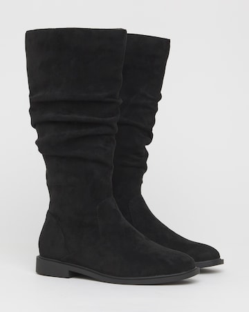 Pebble Knee High Ruched Boots - Wide Fit (E) & Standard Calf