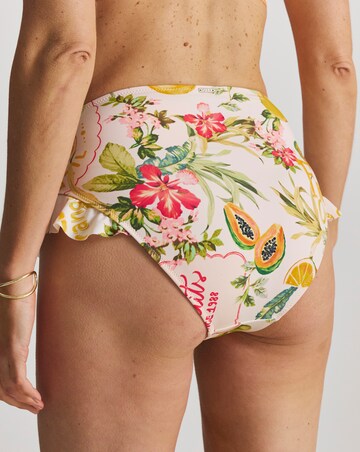 Figleaves Fruit Print Frill Tummy Control Bikini Bottoms