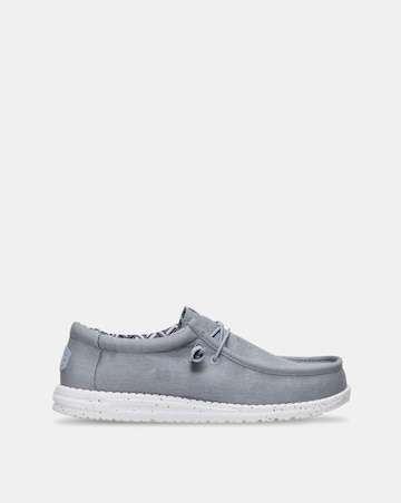 HeyDude Wally Stretch Canvas Shoe - Light Grey