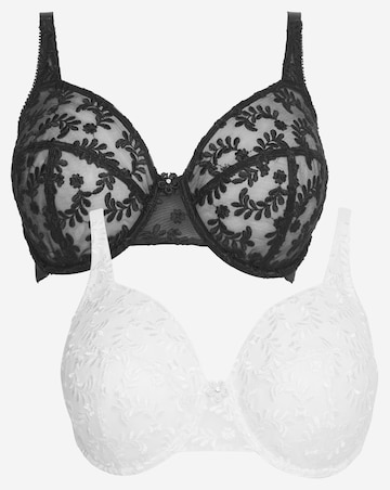 2 Pack Lesley Everyday Embroidered Full Cup Bras B-G
