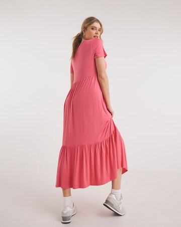 Coral Jersey Maxi Dress