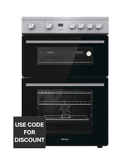 Hisense HDE3211BXUK 60cm Electric Cooker Ceramic Hob - Grey