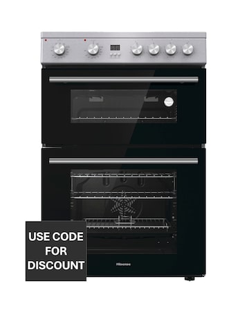 Hisense HDE3211BXUK 60cm Electric Cooker Ceramic Hob - Grey