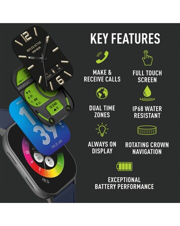 Reflex Active Series 29 AMOLED Calling Smart Watch - Blue