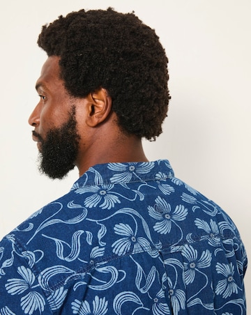 FatFace Hibiscus Print Shirt (Regular & Tall) - Indigo