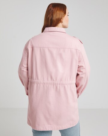Simply Be Light Pink Waist Detail Cargo Jacket