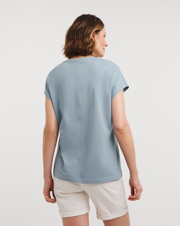 Pale Blue V-Neck Short Sleeve T-Shirt