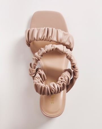 Estell Stretch Ruched Heeled Sandals - Wide Fit (E)